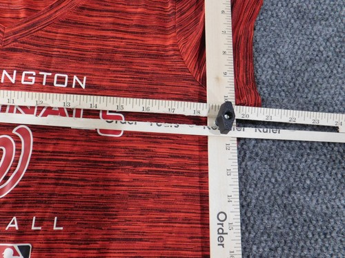 washington nationals nike shirt large womens dri fit mlb baseball red v-neck - Picture 5 of 9
