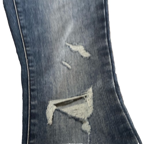 Universal Thread Jeans Womens Size 0 Long High-Rise Skinny Blue Distressed Denim - Picture 7 of 10
