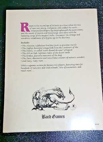 The Bestiary Lost World of Atlantis RPG Bard Games 1986 - Picture 2 of 8