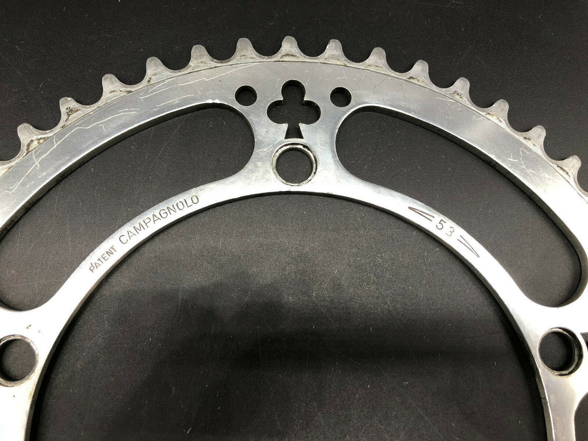 Plateau Campagnolo 53 Dents, 144 BCD, Logo Columbus Pantographié, Aluminium Argent, RARE, Neuf