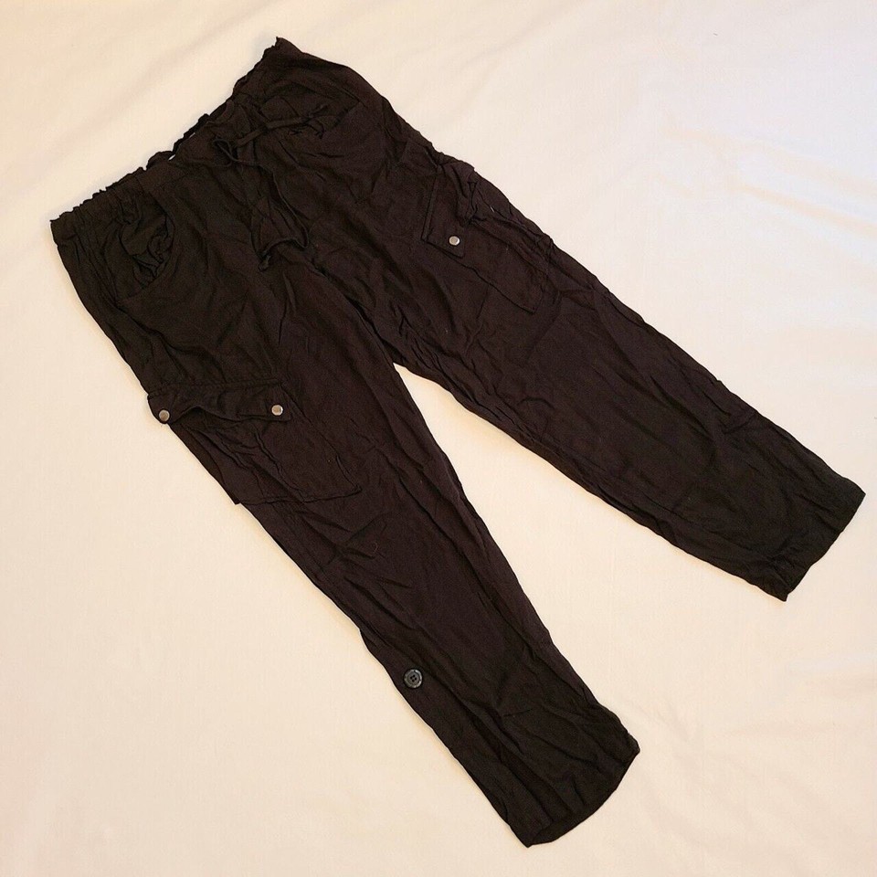 Nwt jolt black cargo pants with elastic draw string waist Size 11 eBay