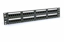 Cat5e 48 Ports UTP Patch Panel Frame 50U Electroplate by Aucas Dust-Proof Cap