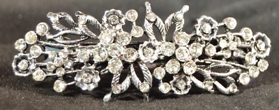 NEU Silber Vintage Kristall Blume Haarspange Clip Hochzeit Haar Accessoire Mode