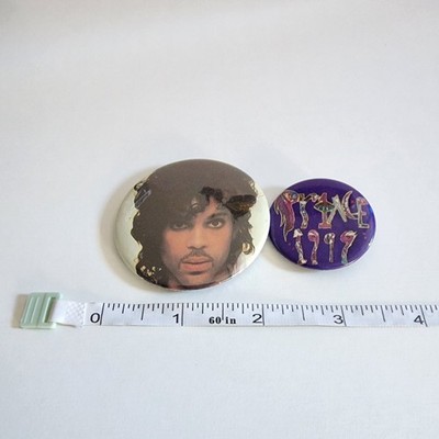 Vintage Prince 1999 Pin Button Lot 2 Purple Rain Era 80s Rock Pop