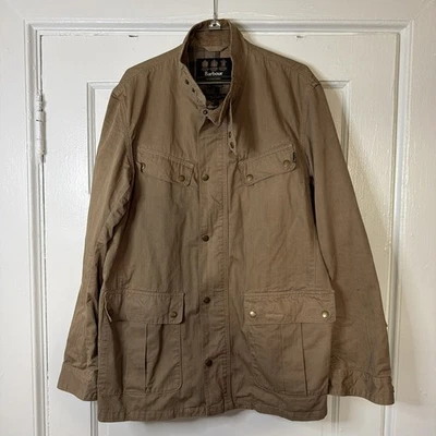 Barbour Tan Utility Field Jacket Beige Not Waxed Mens XL