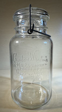 Vintage Grandma Wheaton's Old Fashioned Receipts Canning Jar - E-Z Seal Quart