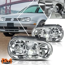 For 99-06 Volkswagen Golf/Cabrio Chrome Housing Headlight w/Projector Fog Lamp