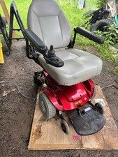 Pride Jazzy Red Power Wheelchair 4-Wheel Joystick Flip Up Armrests Electric