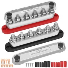 RVMARINEPAT 600A 12V 24V 48V Bus Bar with 6 x 3/8" M10 Studs, Industrial Po...