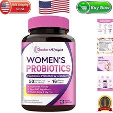 Women’s Probiotic 90 Caps – 50 Billion CFU with Organic Cranberry for Gut Health