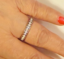 Vintage 925 Sterling Silver CZ Eternity Ring 1.4 Grams; Sz 7