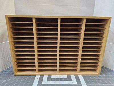 Vintage Napa Valley Box Co Wooden  104 CD/52 Cassette OrganizerSlot Shelf Rack