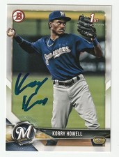 Korry Howell Signed 2018 Bowman Draft Card BD-61 Auto Brewers Autograph COA