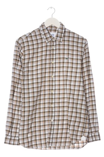 LACOSTE Holzfällerhemd Damen Hemd Gr. DE 36 weiß-nude-hellgrau Business-Look