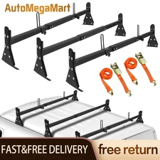 Fullsize Van 3 bar Ladder Roof Rack Steel 800LB Rack For Chevy Express 96-23