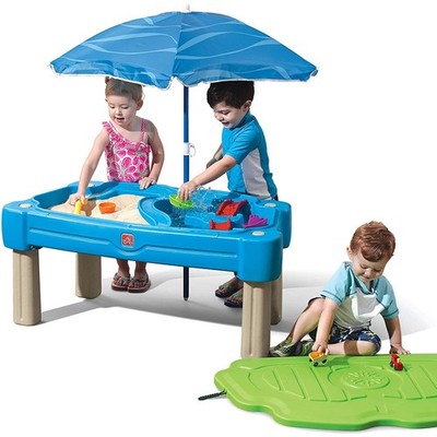 Step2 Cascading Cove Sandbox & Water Table with Cover and Umbrella