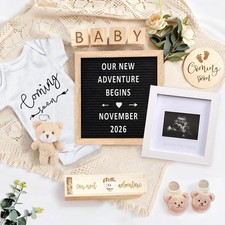 Pregnancy Announcement Set, Baby Announcement Props Ideas Include Letter Boar...