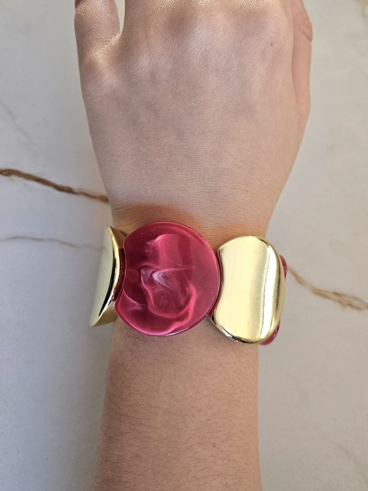 bracelet manchette rouge - Photo 1/3
