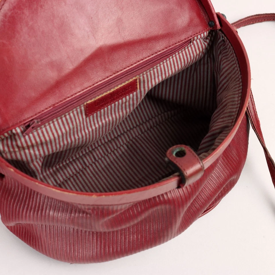 Gianni Versace Vintage Bolsa de Cuero Burdeos Años 80 - Imagen 4 de 4