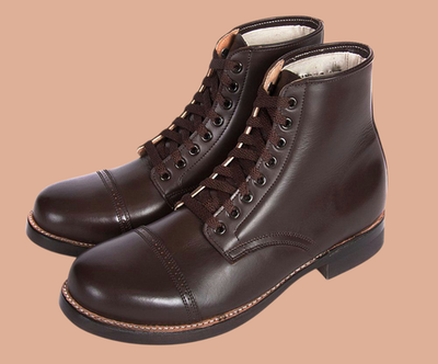 WWII Militaria Vintage Brown Leather Lace-Up Ankle Boots Classic Army Style  | eBay
