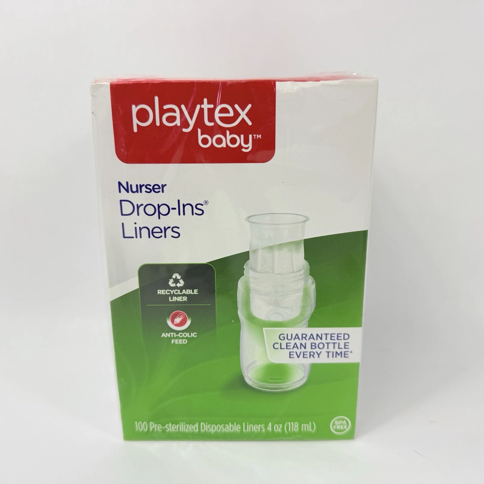 Playtex Baby Nurser Drop Ins 4 oz Disposable Bottle Liners 100 Pack NEW SEALED