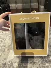 Michael Kors Women's Janis Slip On Mule Slippers Size US 6M Black Glitter