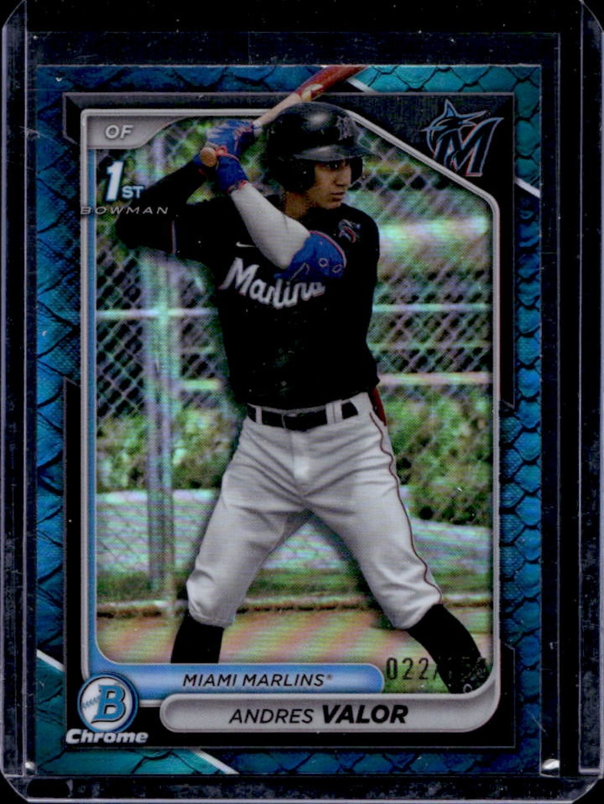 2024 Bowman Chrome Andres Valor Reptilian Blue Refractor 1st #22/150