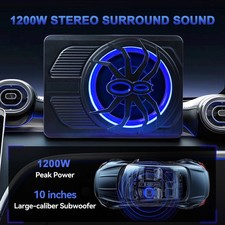 1200W Car Subwoofer 10" 12V Slim Under Seat Powered Car Subwoofer for Car Truck#
