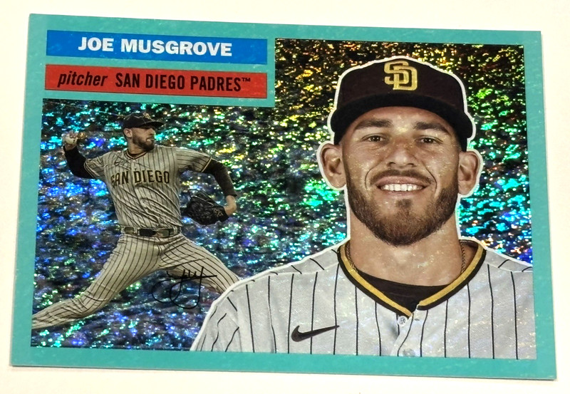 Joe Musgrove 2023 Topps Archives #60/75 Aqua Sparkle Foil Parallel #27 Padres
