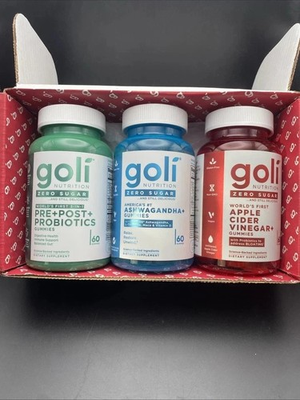 #ad 3 Bottles NEW Goli Zero Sugar Best Seller Trio Set Gummies 60 Counts Per Bottle $17.66