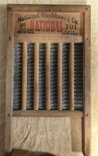 Vintage National Washboard Co. No. 701 Metal Ribbed ~ The Zinc King