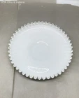 Milk Glass Centerpiece Dish White Ruffled Crimped Edge Shallow Bowl Vintage