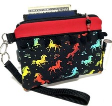 Rainbow-Stallion-Horses-Handmade-Money-Coin-ID-CreditCard-Wristlet-Purse-Pouch