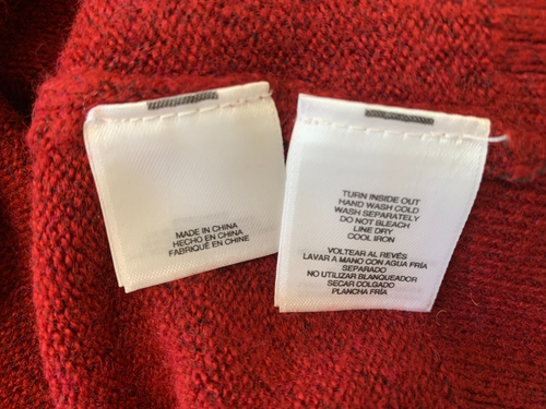 Neu mit Etikett Anne Klein burgunderroter Pullover Rundhals goldene Knöpfe Langarm Größe M - Bild 12 von 12