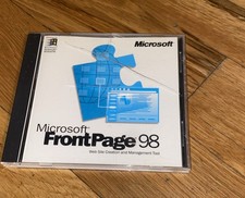 Microsoft FrontPage 98 website building Windows vintage software w/Key
