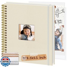 Hiwhy 8.5x11 Inch Scrapbook Photo Album, Linen Cover DIY Scrapboo