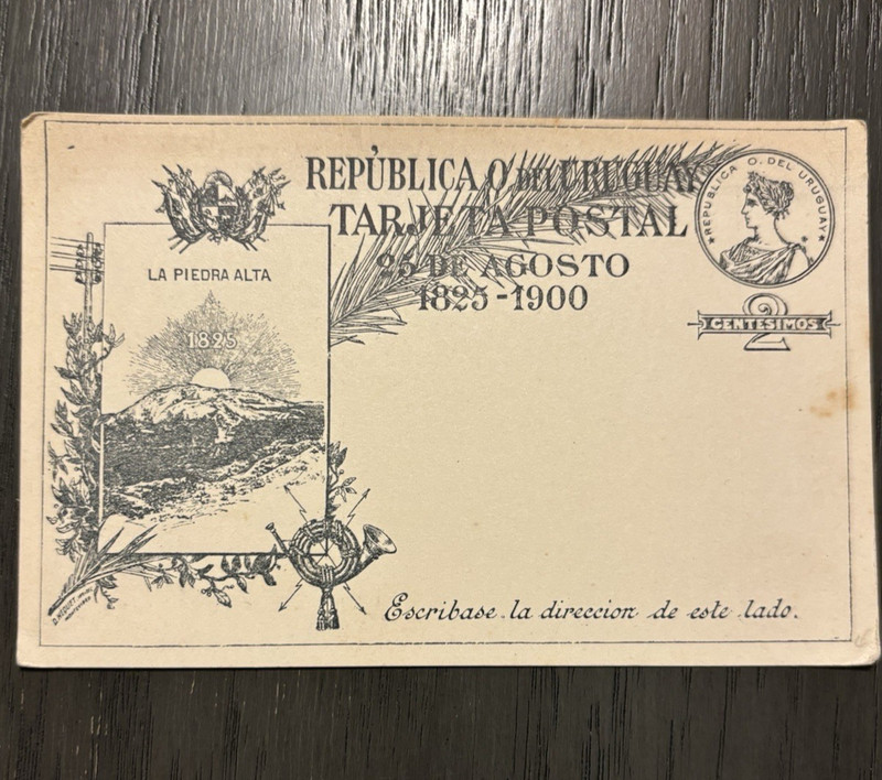 Uruguay Stamp 1900 Postal Stationery Card 2 cent Postcard La Piedra Alta Unused