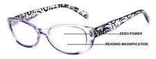 Women Leopard Print Translucent Progressive Reading Glasses - Zero Power On Top