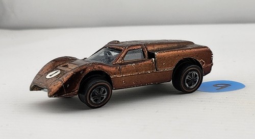 1967 Redline Hot Wheels Ford J-Car Brown w/Black Interior With Button US - Picture 10 of 11