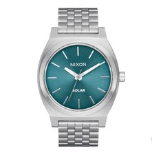 Nixon Time Teller Solar Silver Dusty Blue Sunray Stainless Steel A1369-5161