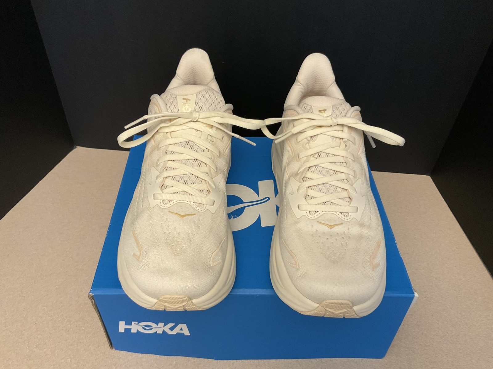 New! Womens Hoka One One Clifton 10 Vanilla/Birch Running Shoes. Size 10B. Nice thumbnail 3