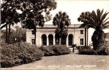Post Office Palatka Florida Palm Trees Government Building Photo Postcard