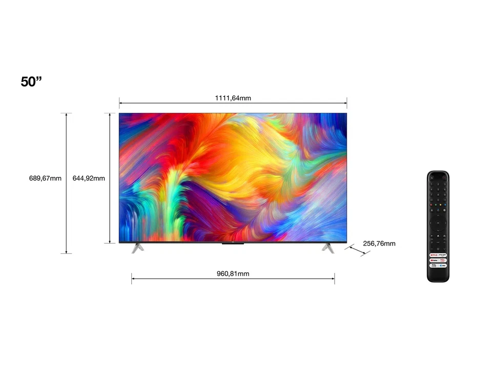 TV 50" TCL 50P638 LED 4K ULTRA HD SMART WIFI GOOGLE TV 2400 PPI NO 8K NO SAMSUNG - Immagine 2 di 4