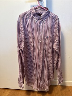 Etro Designer Bordeaux Helllila Mega Schönes Hemd Herren 44 3XL