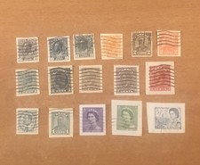 Stamps Canada Lot of 16 cut stationary stamps see scans and details.
