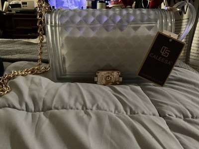 The Caleesa-Clear Chevron Design Purse