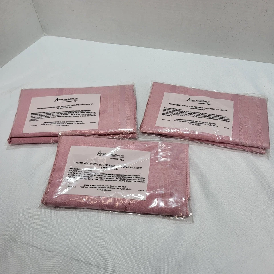 Lot of 3 Pink Radiance Satin Stripe 4 pack 17" x 17" Dinner Napkins Avon Home - Image 3 of 3