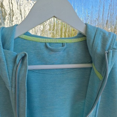 Tchibo Sport Hoodie Damen M türkis mint blau Reißverschluss Kapuze Top Zustand