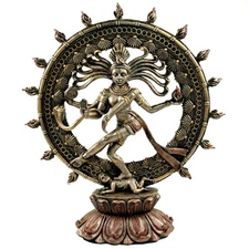 DANCING SHIVA STATUE 9" Nataraja Hindu God GOOD QUALITY Bronze Resin Deity India