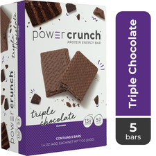 Power Crunch Original Protein Energy Bars, Triple Chocolate, 1.4 oz, 5 Count